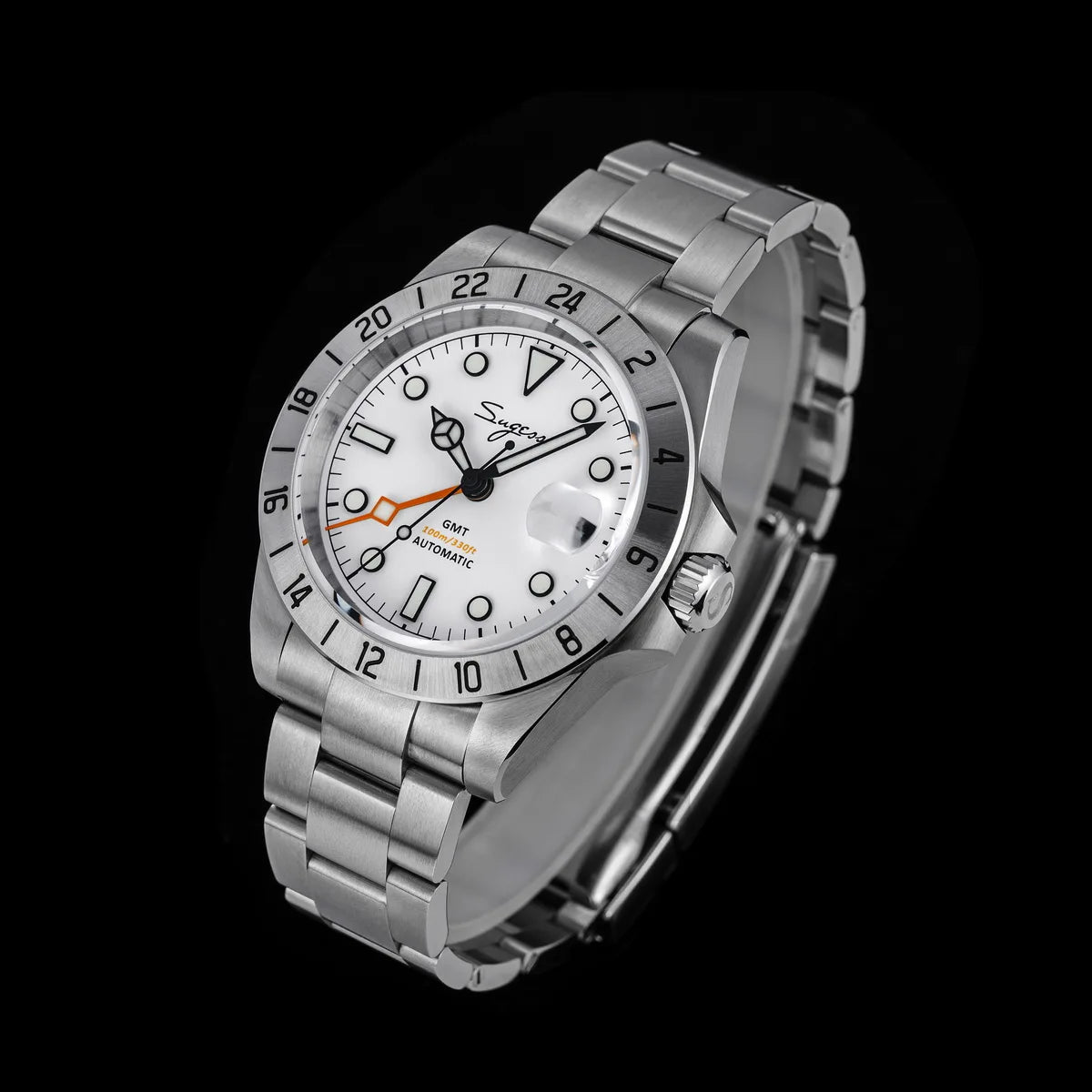 SEESTERN GMT Retro Watch for Men NH34 Automatic Movement Mechanical Wristwatches Sapphire Crystal Fine-tuning Pull Button S436