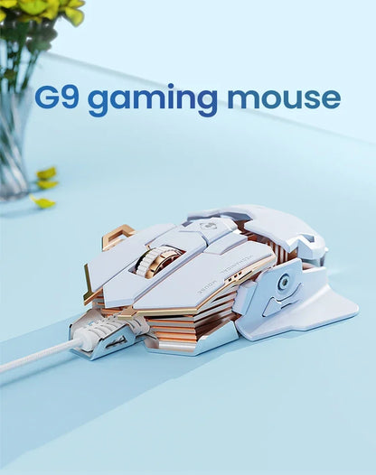 G5 Mechanical E-sports Wired Mouse RGB 9 Button Macro Programming Gaming Mute Mouse 12800 DPI For Desktop Computer Laptop