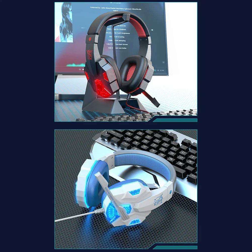 Creative Wired Gaming Headphones High Quality Microphone Led Light Bass Stereo PC Gaming Headset For Computer PS4 PS5 Xbox