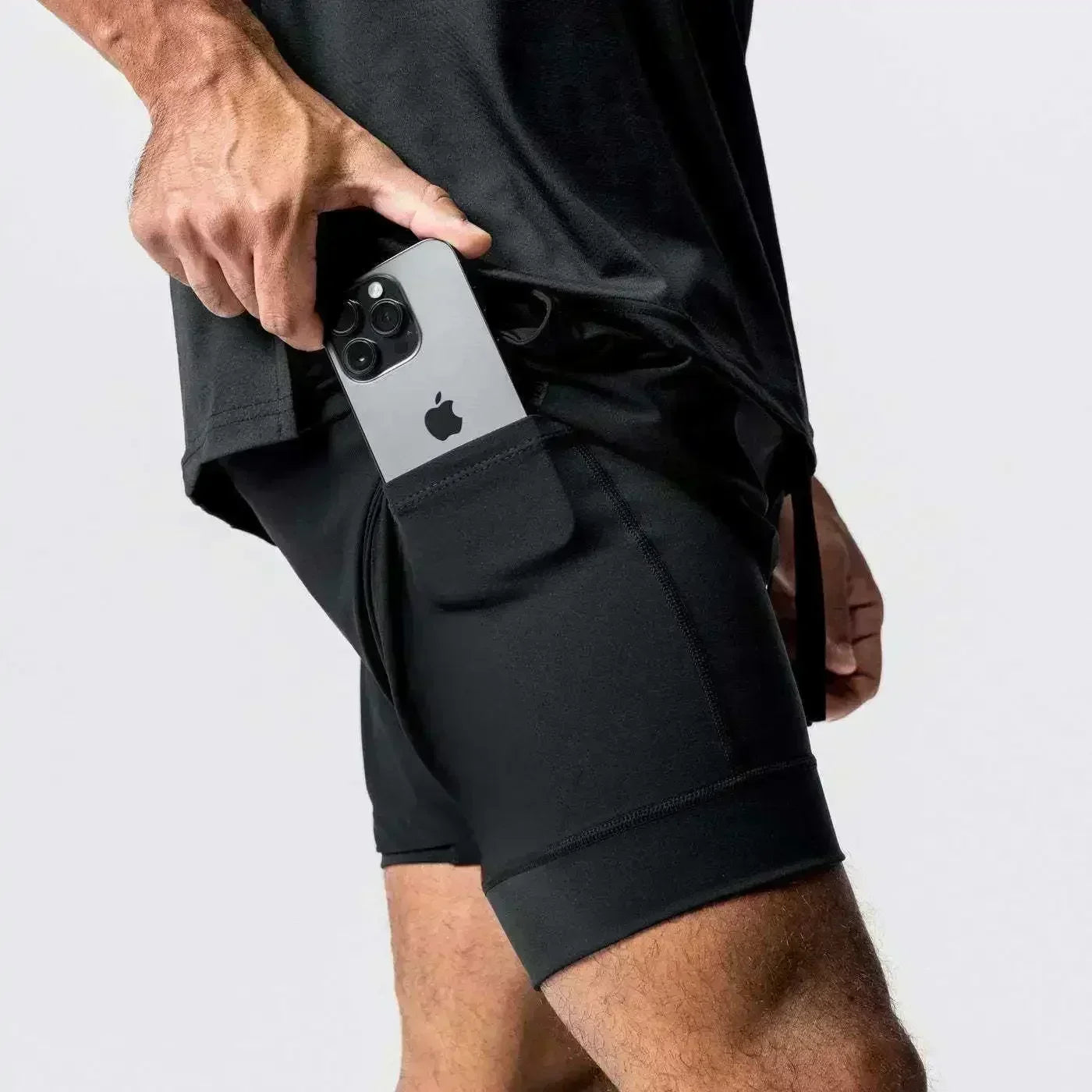 Produit gaming premium Fraquane, équipements gamer, Dragon Ball Men's Double-layer Shorts Son Goku Summer Japanese Anime Fake Two-piece Sports Fitness Quick-drying Shorts