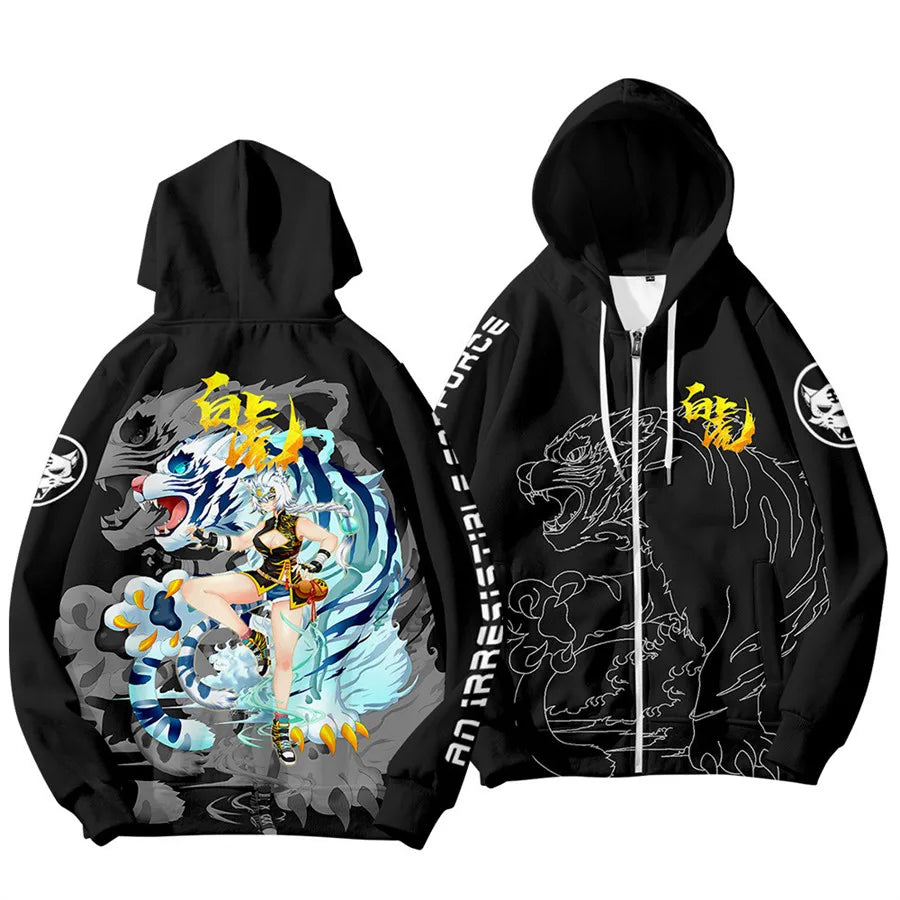 Sudaderas con capucha para hombre y niños, ropa de Año Nuevo chino con estampado 3D de dragón, moda streetwear cool, top con capucha