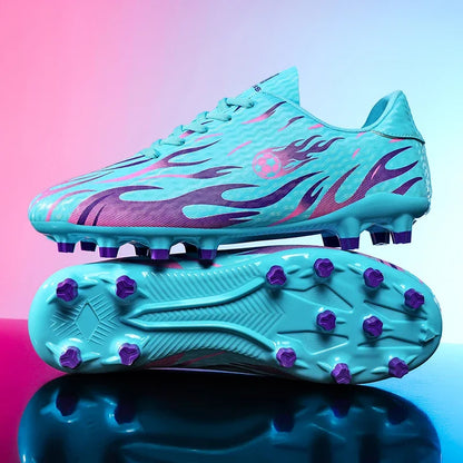 Chaussures de football professionnelles pour hommes, chaussures de sport pour jeunes, avec soutien de la cheville, crampons pour le football, chaussures de sport pour matchs en extérieur et entraînements, antidérapantes et