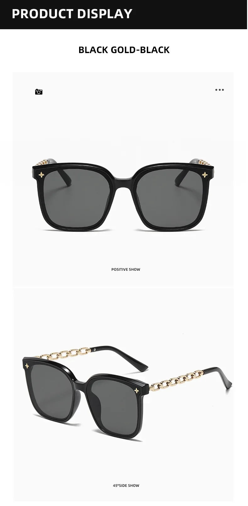 Lunettes de soleil carrées pour femme, style vintage, monture large, verres miroirs noirs, polarisées, lunettes de soleil sexy pour femme, idéales pour le voyage, protection UV400