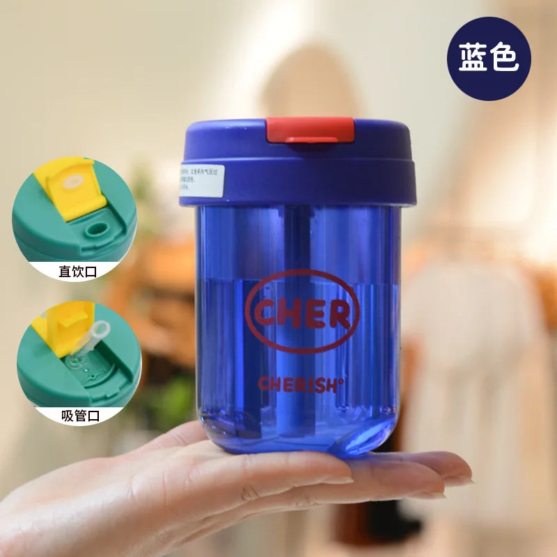 Game Fortnites Mini Straw Cups School Student Plastic Water Bottle Children Leak-proof Coffee Milk Cups Travel Outdoor Office
