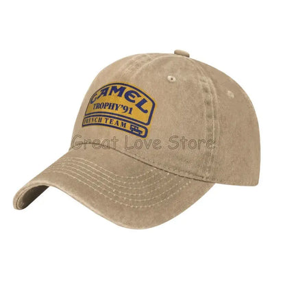 Camel Trophy 91 Cowboyhat Retro Justerbar Vasket Bomuld Golfhat Sommer Vintage Solskærme Baseballkasketter