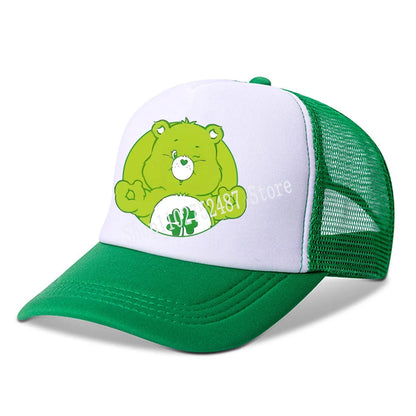 Anime Care Bears baseballová čepice pro dívky a ženy, nová outdoorová sportovní sluneční čepice, letní prodyšná síťovaná sluneční čepice, dětská i dospělá pokrývka hlavy, dárek