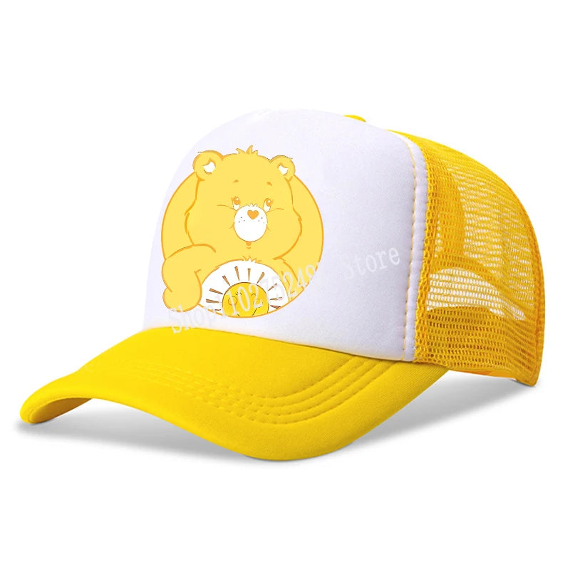 Anime Care Bears baseballová čepice pro dívky a ženy, nová outdoorová sportovní sluneční čepice, letní prodyšná síťovaná sluneční čepice, dětská i dospělá pokrývka hlavy, dárek