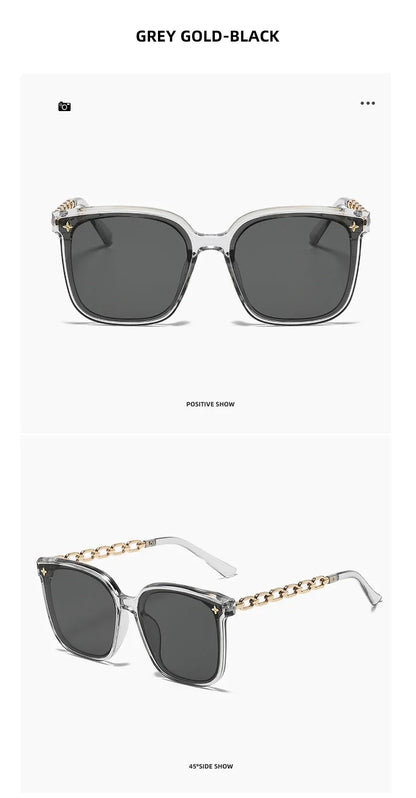 Lunettes de soleil carrées pour femme, style vintage, monture large, verres miroirs noirs, polarisées, lunettes de soleil sexy pour femme, idéales pour le voyage, protection UV400