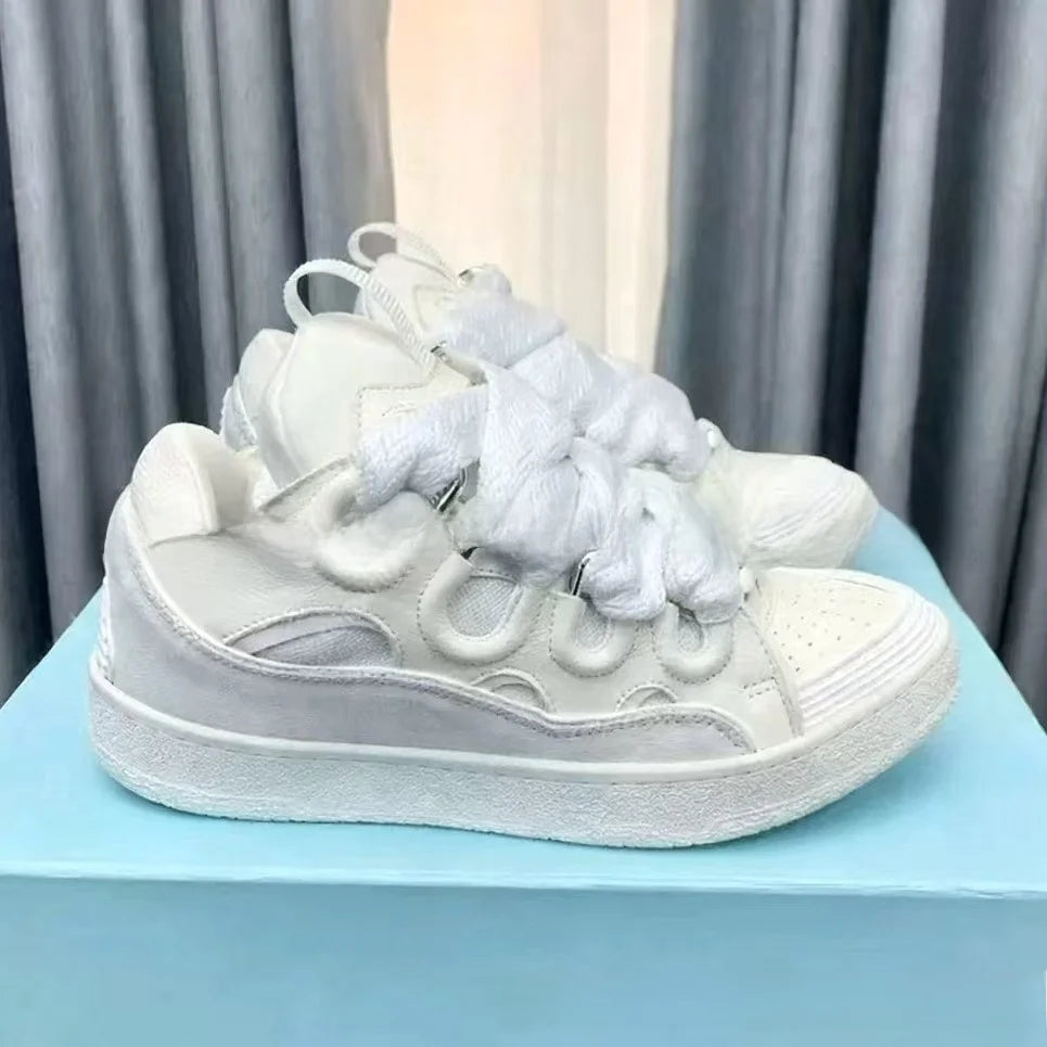 Comfortable High Heel Skate Shoes Thick-Soled Casual Sporty Dad Bag Shoes Vietnamese Cambodian New Style Knot-Tied Slip-On