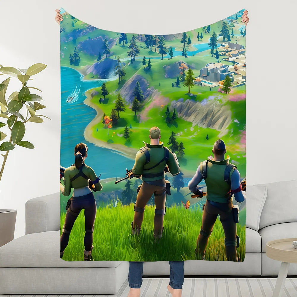 Superkuschelige Plüsch-Kuscheldecke fürs Wohnzimmer F-FORTNITES-ES, Spielzimmer, Sofa, Couch, Kindergeburtstagsgeschenke