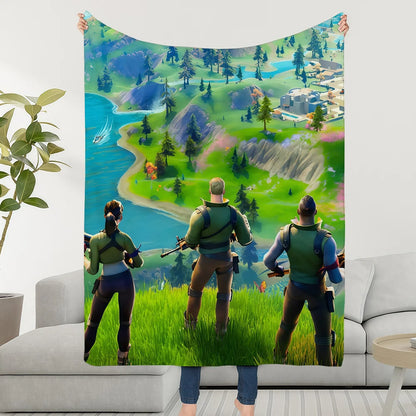 Superkuschelige Plüsch-Kuscheldecke fürs Wohnzimmer F-FORTNITES-ES, Spielzimmer, Sofa, Couch, Kindergeburtstagsgeschenke