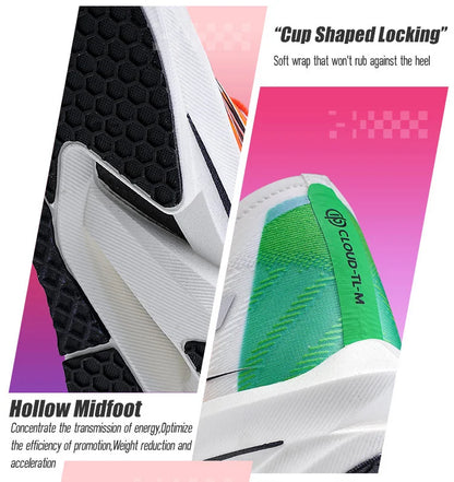 IRUNSVAN Co branded fast burning 1.0 carbon plate running shoes for men's marathon training shock-absorbing and breathable