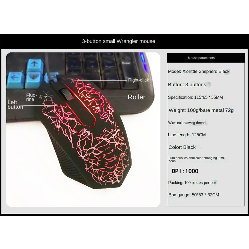 2400 DPI USB Wired Mouse Gaming Mouse LED Backlit Professional Gamer Mice Ergonomic Computer Mouse for PC Laptop Macbook