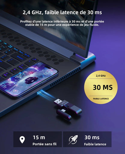 Oneodio EKSA E900 WT 2.4G Wireless Gaming Headset Tri-Mode Over Ear Bluetooth Headphones Gamer With Mic RGB For PC PS4 PS5 80Hr