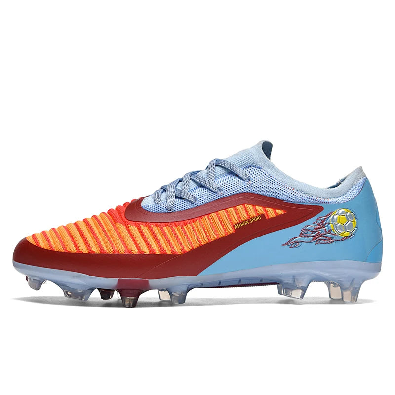 Nuevas zapatillas de fútbol para hombre, botas antideslizantes para adulto, deporte al aire libre para niño, tacos largos de entrenamiento, transpirables y cómodas para partido
