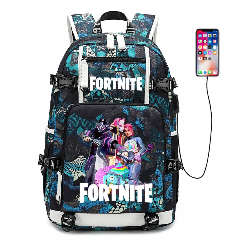 Fortnite Game Print Student Backpack Boys Girls Large Capacity School Bag Waterproof Lightweight Durable Bookbag Birthday Gift