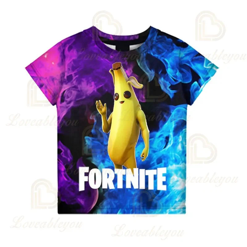 T-shirt 3D Fortnite Victory Game per bambini e neonati, stile Harajuku, top Battle Royale Hero carino per bambini, maschi e femmine