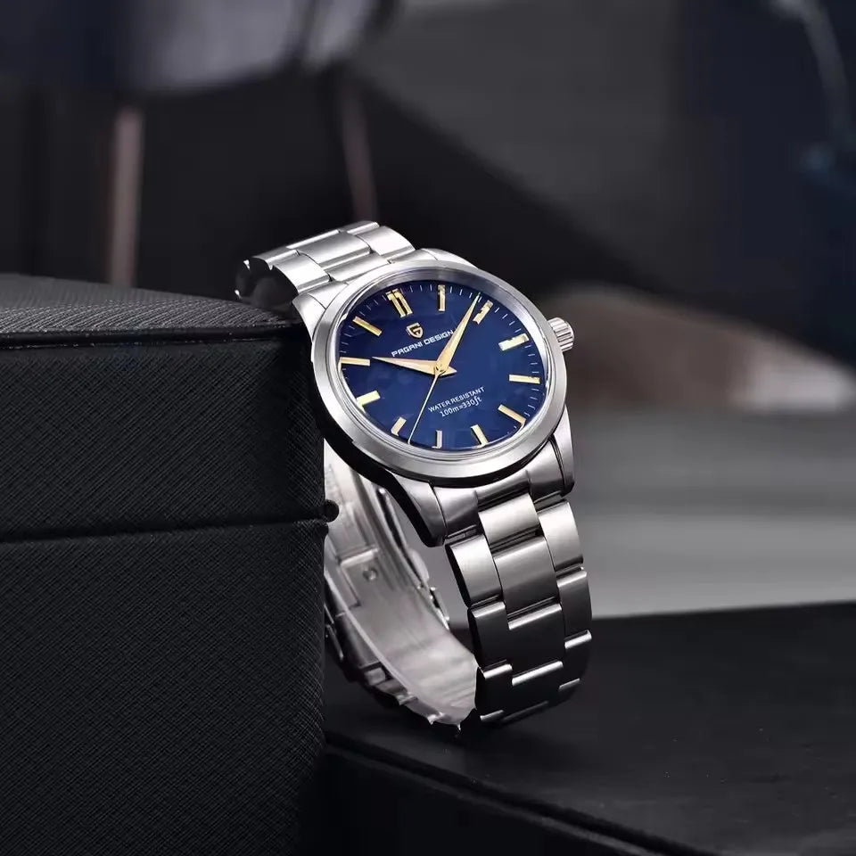 PAGANI DESIGN 40MM Meteorite dial Men Quartz Watches Luxury Business 316L Stainless Steel 100M Waterproof Watch For Men clock