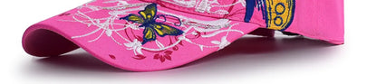 Baseball Cap Women Embroidered Flower Baseball Hat Spring Summer Hats For Women Cotton Snapback Vintage Ethnic Style Sun Visor