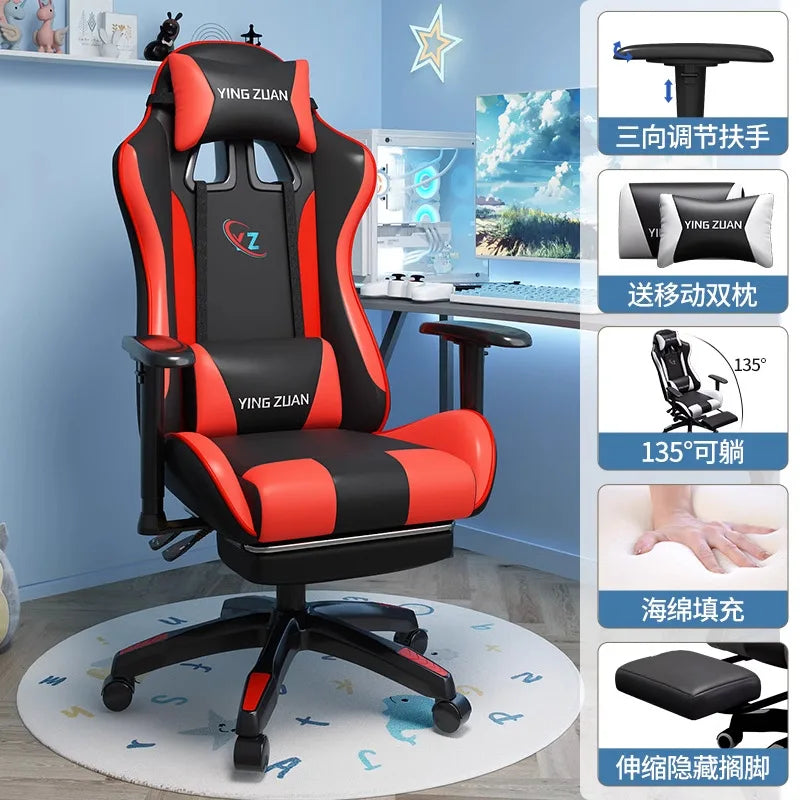 Gamingstol Datorstol Bekväm fällbar stol för gaming och LIVE Studenthem Hemmasittande ergonomi