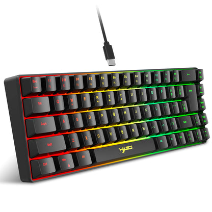 ¡Oferta destacada! Teclado gaming con cable de 69 teclas en español, retroiluminación RGB, diseño compacto al 68%, un accesorio imprescindible para profesionales de oficina y gamers