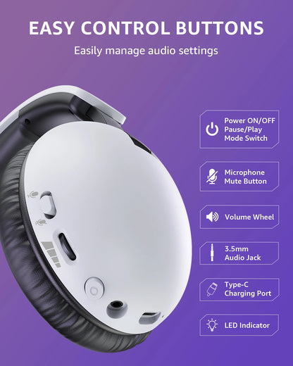 Acincai BL500 Wireless Gaming Headset with Mic for PS5,PS4,PC,Bluetooth Gaming Headphones and microphone