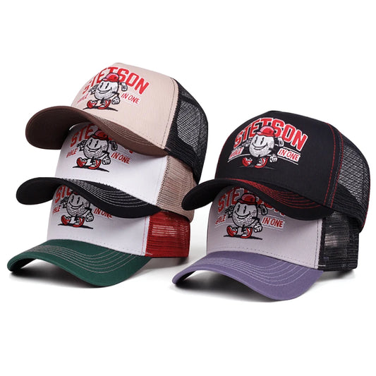 2025 Creative New Mesh Hat STETSON Snowman Truck Hat Outdoor Cycling Sunshade Skateboard Hat Daily Commuting Baseball Hat Unisex