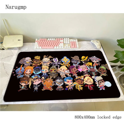 Overwatch pelės kilimėlis 80x40cm, žaidimų pelės kilimėlis, Helovino dovana, didelis pelės kilimėlis žaidėjams, kompiuterio stalo kilimėlis, notebook pelės kilimėlis PC