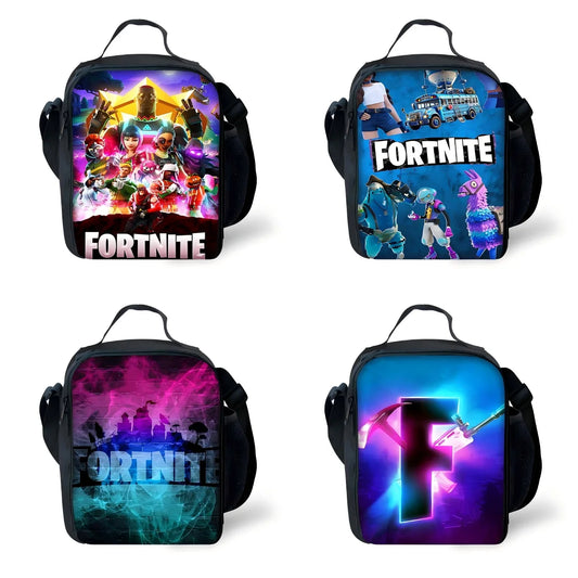 Popular Game FortniteS Child Insulated Large Capacity Bag for Boy and Girl Student Outdoor Resuable Thermal Cooler Lunch Box