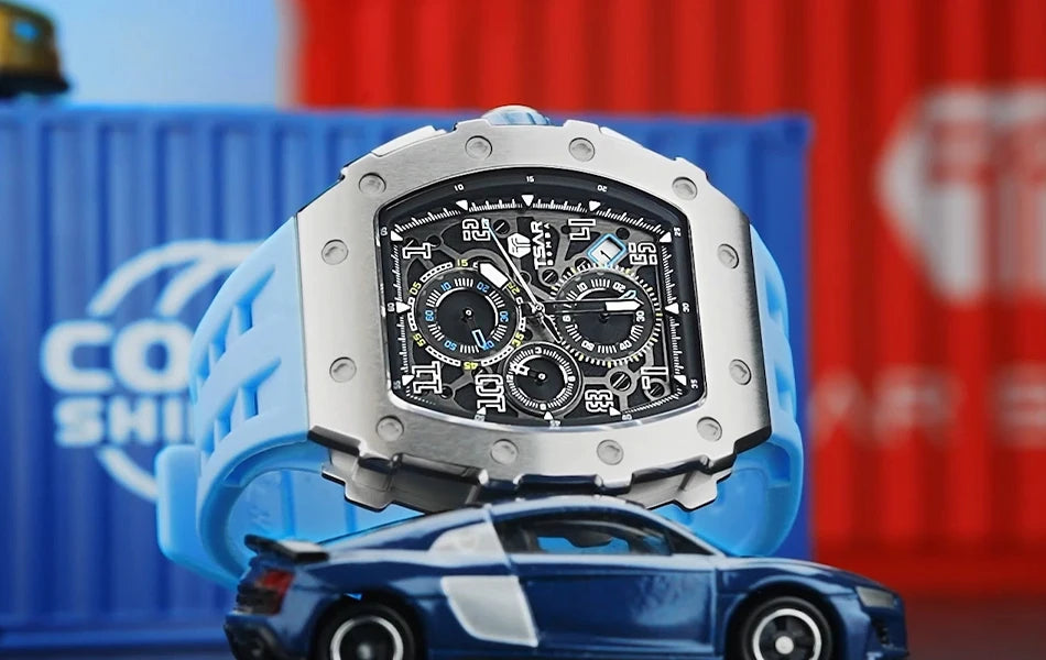 Orologio da uomo TSAR BOMBA New TB8204, cronografo al quarzo giapponese, impermeabile 50M, stile sportivo fashion, orologio da polso di lusso, regalo da uomo