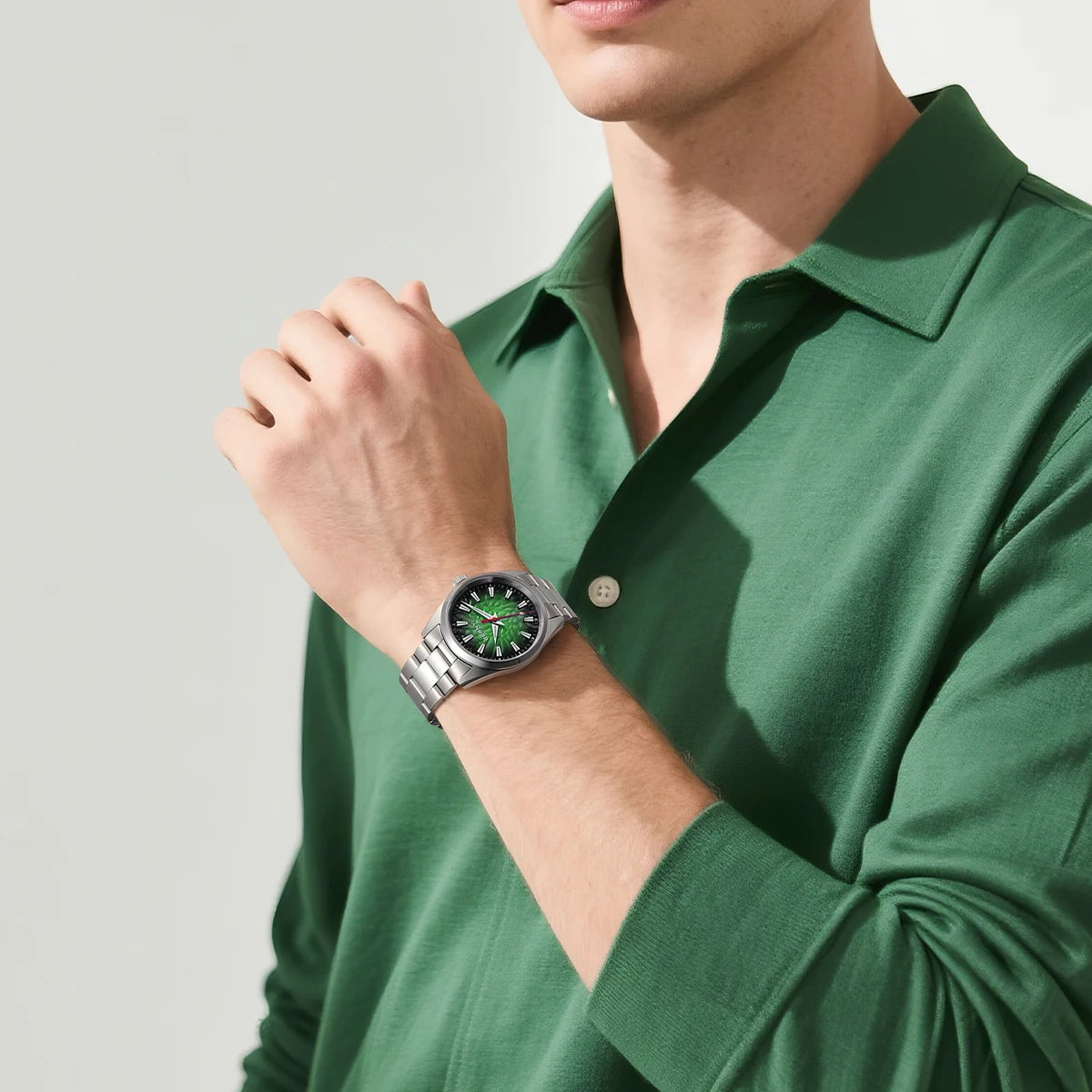 Montre pour homme BERNY – Montre à quartz, verre saphir, aiguilles luminescentes, étanche 10 ATM, entièrement en acier inoxydable – Style élégant et décontracté, idéale pour le quotidien ou les occasions professio