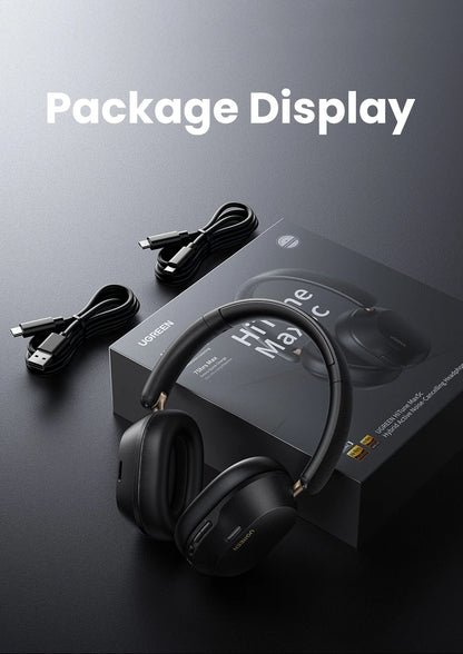 UGREEN Max5c Wireless Bluetooth Headphones ANC 43dB Active Noise Cancellation Hi-Res LDAC 75H Spatial Audio Earphones Headset