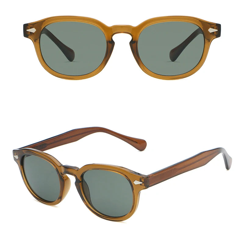 CATERSIDE Retro Round Men Sunglasses Punk Propionic Acid Pin Temple Luxury Sun Glasses Women Sports Leisure Party Eyewear UV400