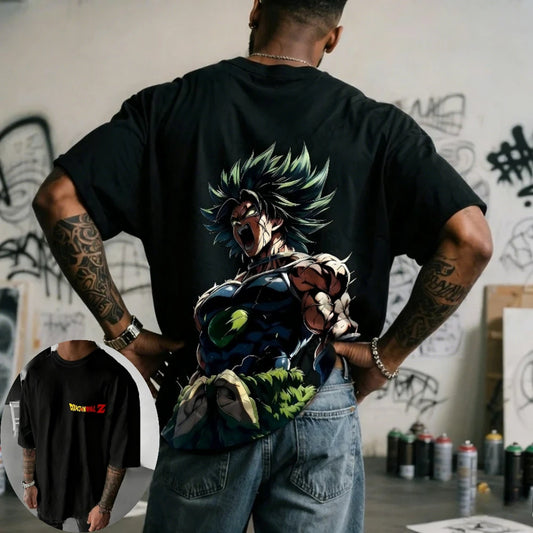 Dragon Ball Men's and Women's T-shirt Broly Anime Loose Daily Tee Summer and Spring Boy's Short Sleeves Parent-child Outfits