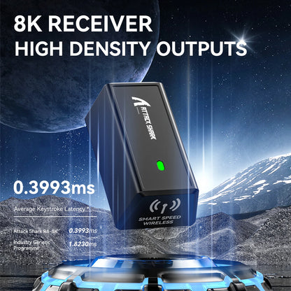 ATTACK SHARK R6 PAW3950MAX Wireless Gaming Mouse, 8Khz Polling, Ultralight 39g, Nordic 52840 MCU,  Omron Optical Microswitches