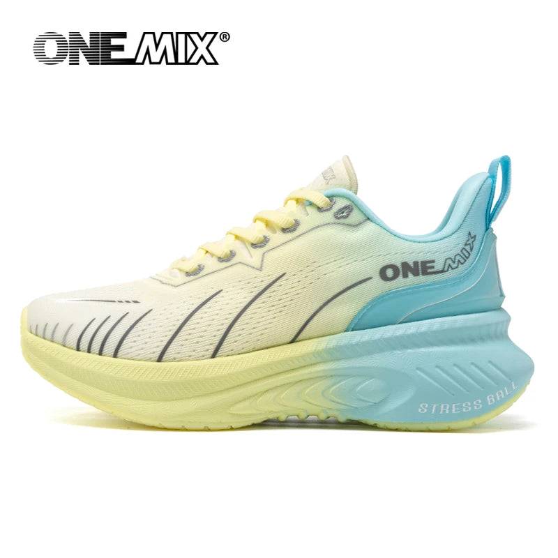 Zapatillas de running ONEMIX White Road para hombre con amortiguación de aire, deportivas de exterior, zapatillas de entrenamiento masculinas de verano para jogging, calzado para mujer