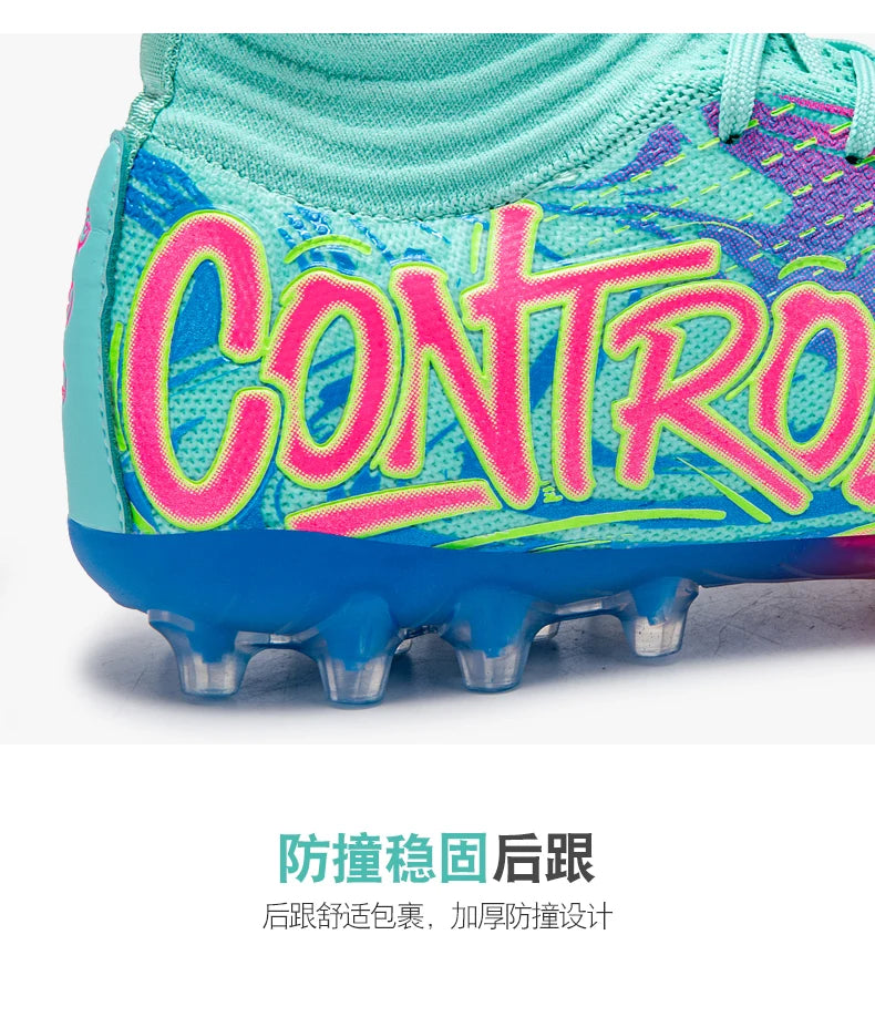 Men Women Football Boots Outdoor Soccer Cleats Non-slip Football Field Boots Ultralight Futsal Sneakers TF/FG Spiked Soccer Shoe