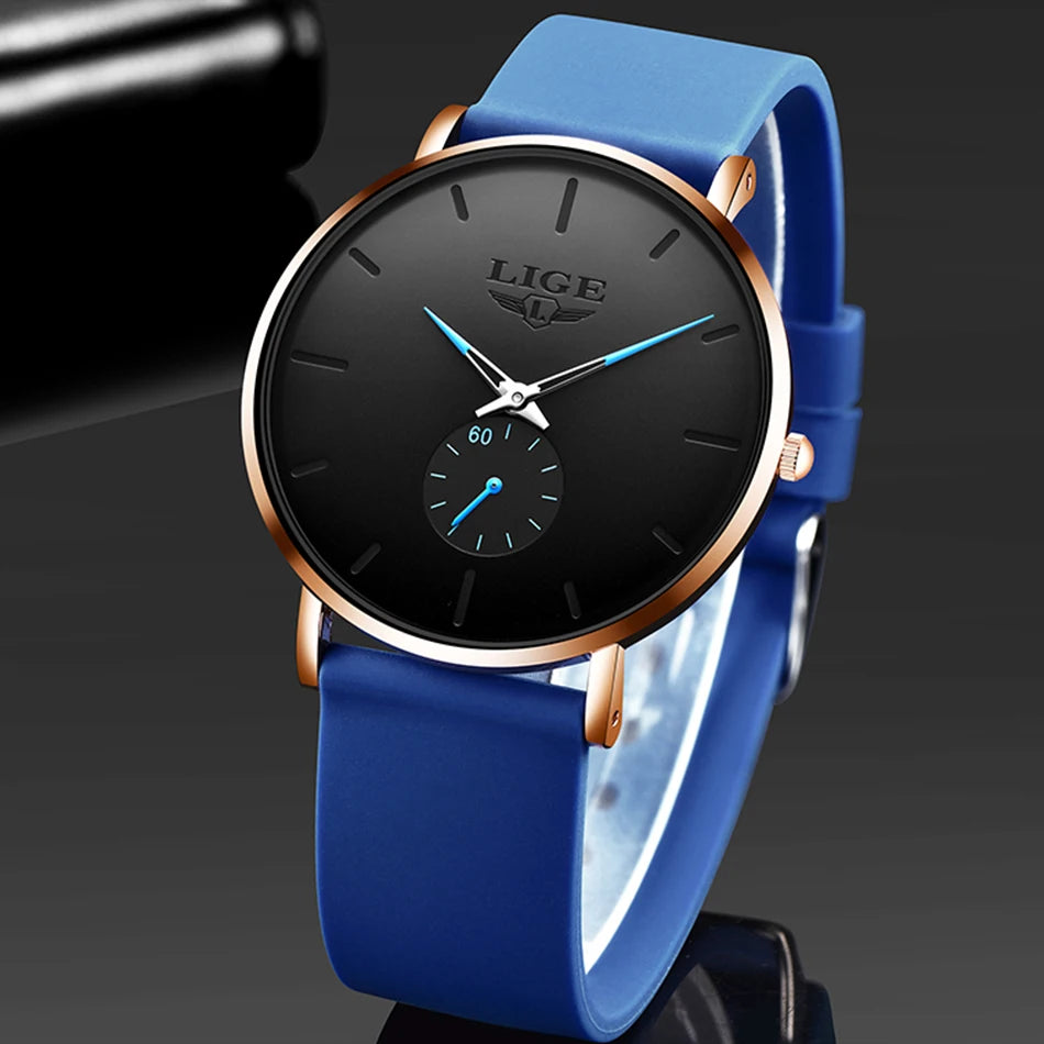 LIGE men’s watch – Sporty and trendy style, luxury brand, water-resistant, sleek and ultra-thin design, men’s quartz watch
