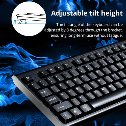 Q9 Einzelne Tastatur, USB-Square-Mouth-Anschluss, für Business, Büro und Zuhause, PS2-Rundanschluss, kabelgebunden, für Desktop-Computer
