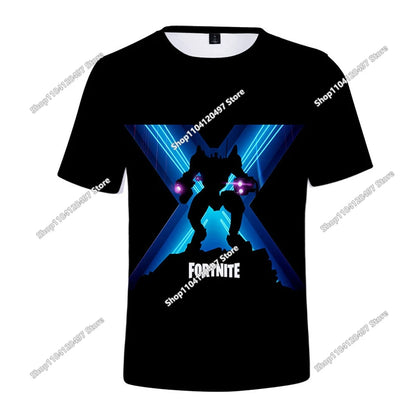 Kinder-Sommer-T-Shirt Battle Royale Fortnite Hero Victory 3D-T-Shirt – Shirts für Jungen, Mädchen und Babys