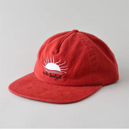 Cappellino da baseball con visiera piatta, carino, per donne, uomini e adolescenti, con ricamo "Sunrise", cappellini estivi e cappelli da sole