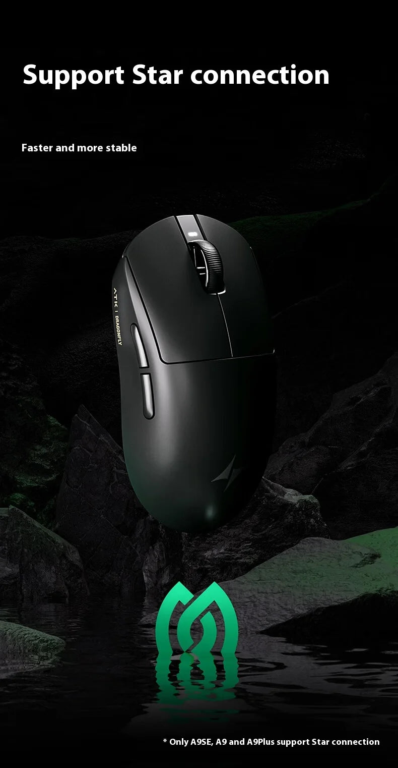 ATK  A9 Plus Gaming Mouse Wireless A9/A9 SE/A9 Pro Tri Mode 8K Gaming Mouse Lightweight A9 Ultimate E-sports PC Gift Customized