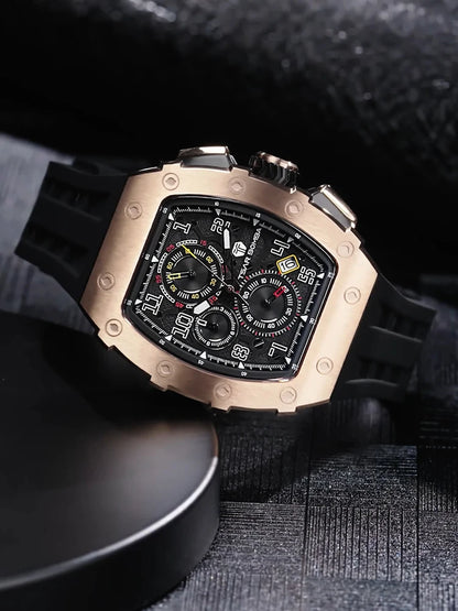 Orologio da uomo TSAR BOMBA New TB8204, cronografo al quarzo giapponese, impermeabile 50M, stile sportivo fashion, orologio da polso di lusso, regalo da uomo