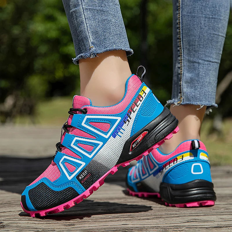 Scarpe da trekking da donna per attività outdoor, scarpe sportive da escursionismo, scarpe tattiche da caccia antiscivolo, scarpe da arrampicata traspiranti con lacci, ciclismo