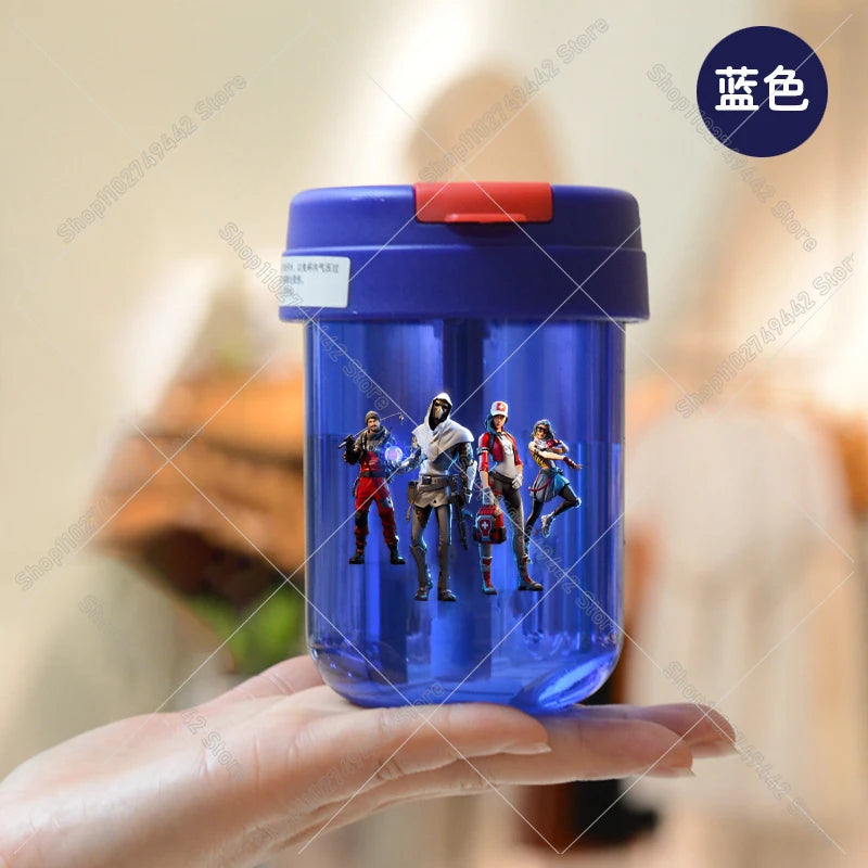 Game Fortnites Mini Straw Cups School Student Plastic Water Bottle Children Leak-proof Coffee Milk Cups Travel Outdoor Office