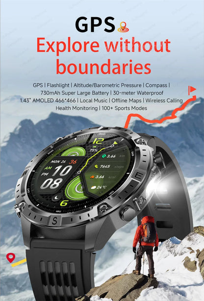 Smart Watch Men GPS Track High End watch Swim Waterproof Watches six axis sensor Sports 2GB Memory GPS Map Compass Smartwatch