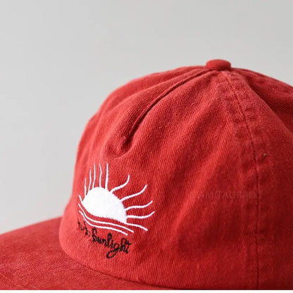 Cappellino da baseball con visiera piatta, carino, per donne, uomini e adolescenti, con ricamo "Sunrise", cappellini estivi e cappelli da sole
