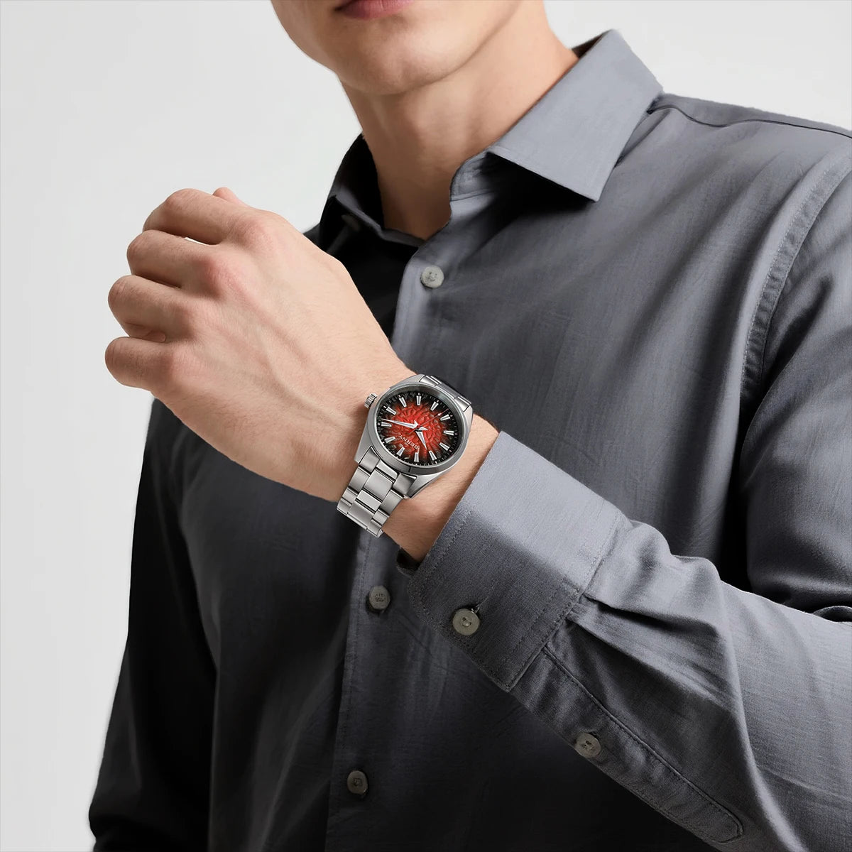Montre pour homme BERNY – Montre à quartz, verre saphir, aiguilles luminescentes, étanche 10 ATM, entièrement en acier inoxydable – Style élégant et décontracté, idéale pour le quotidien ou les occasions professio