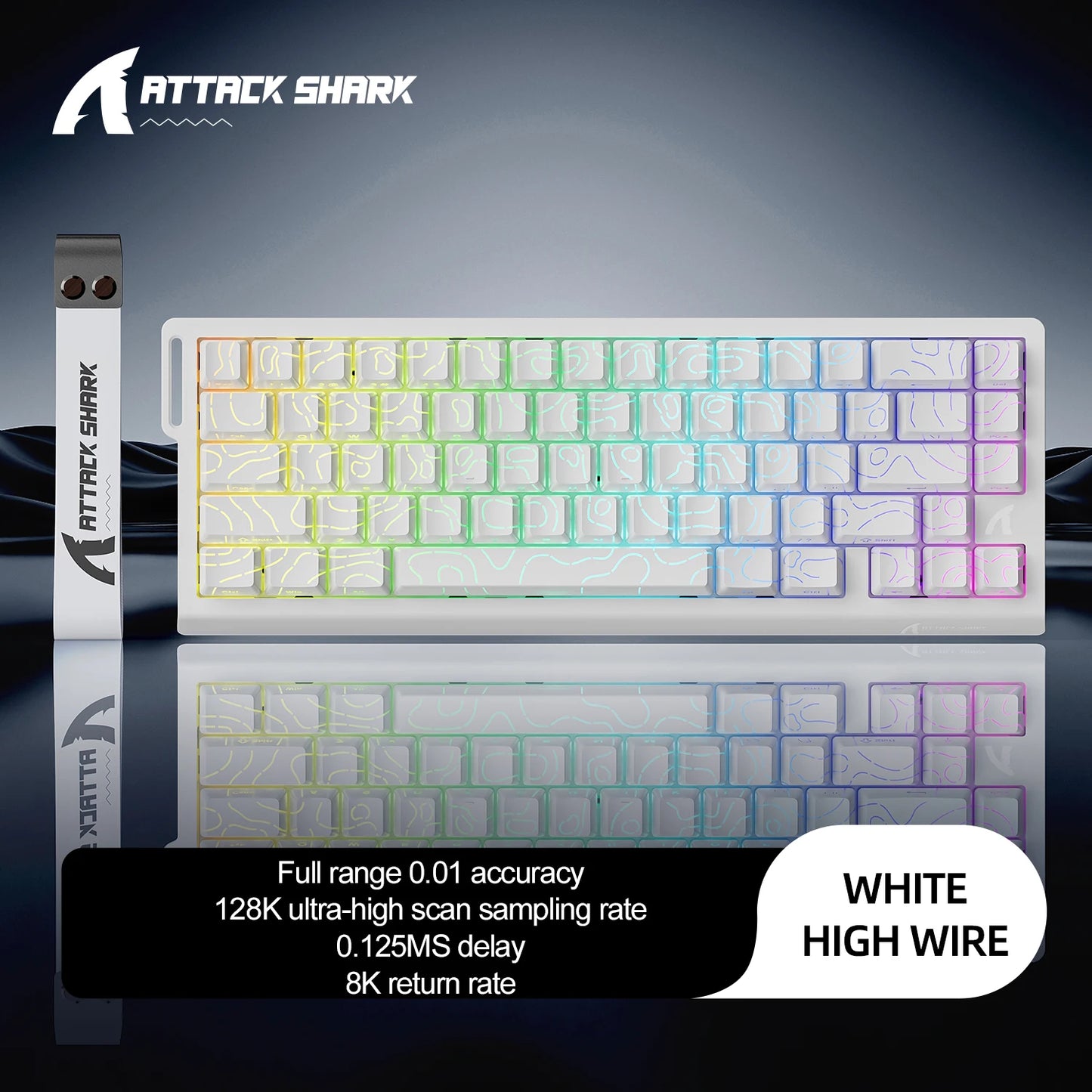 ATTACK SHARK X68HE Magnetic Keyboard Red Wired Mechanical for Pro Gaming 0.01mm Rapid Trigger 8000Hz SOCD/Rs 0.125ms 128K Rate