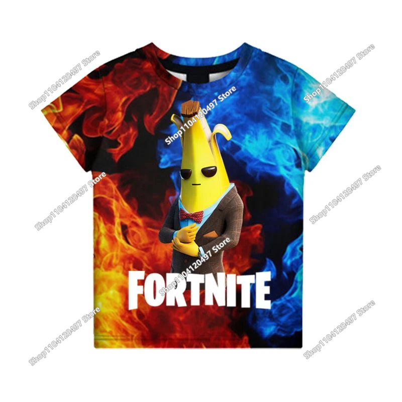 Kinder-Sommer-T-Shirt Battle Royale Fortnite Hero Victory 3D-T-Shirt – Shirts für Jungen, Mädchen und Babys